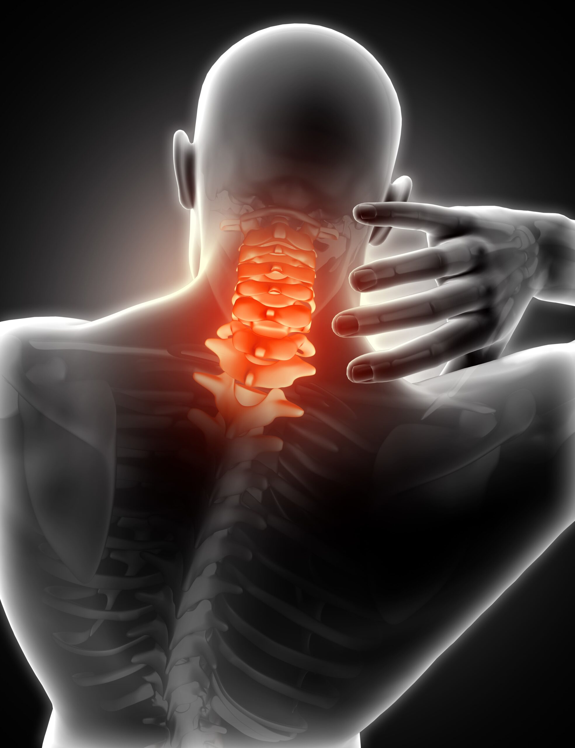 Patient receiving a minimally invasive neck pain treatment