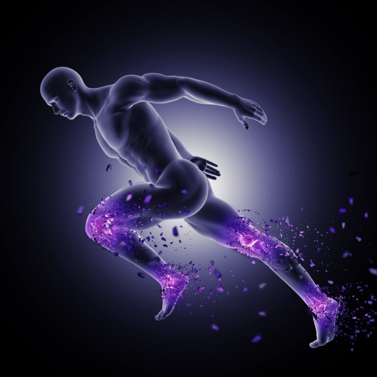 3D character run after implement advanced osteoarthritis treatments